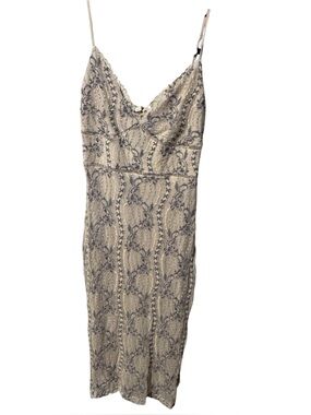 Endless Blu Lace slip dress cream and blue midi size small coquette fairy